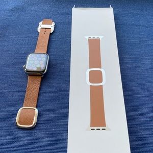 Apple Band 40mm Saddle Brown Modern Buckle -small